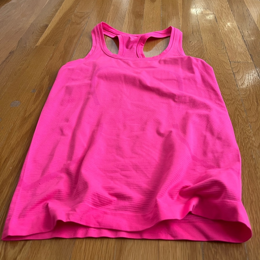 Hot pink Lululemon swiftly racer back tank top regular length